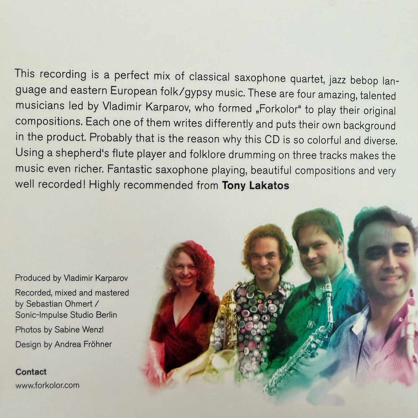 CD: Forkolor Saxophone Quartet – Forkolor (CD Unit) – Usato da Zug venduto da Mirare9 1