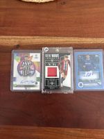 3 Fussball Sammelkarten Autogramm Patch Set neuwertig