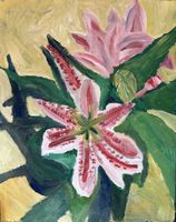 Gemälde Blumenmalerei, Malerei Blumenbild Lilien, Kunst 49