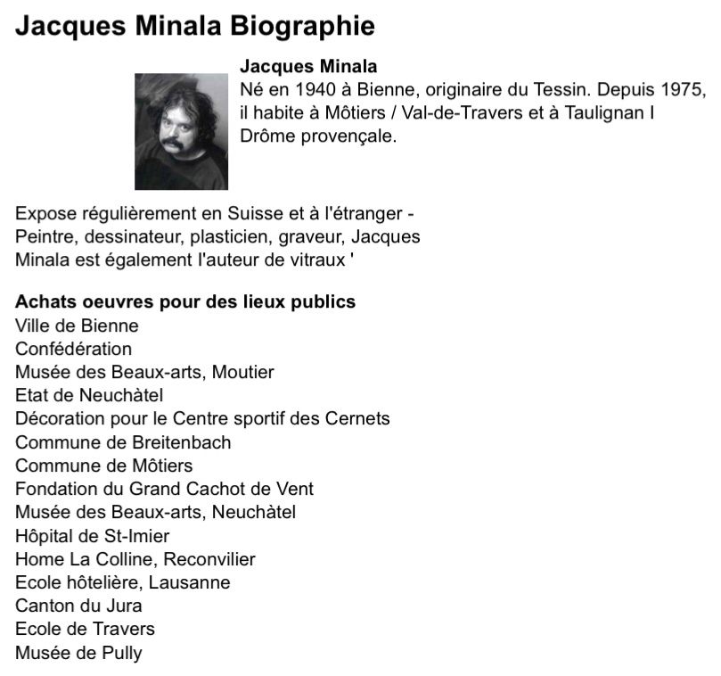 Dipinti: Jacques MINALA (1940 Biel) – Usato da Grosshöchstetten venduto da Perle1951 5