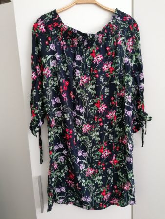 NEUWERTIGES Marken-Kleid dunkelblau/Blumenprint, Grösse XL