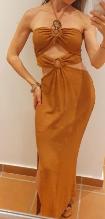 Kleid Boho Gr. 34/XS caramelbraun