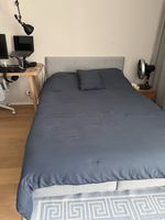 Bed Frame with Grey 140 x 200 Double Size Good Condition