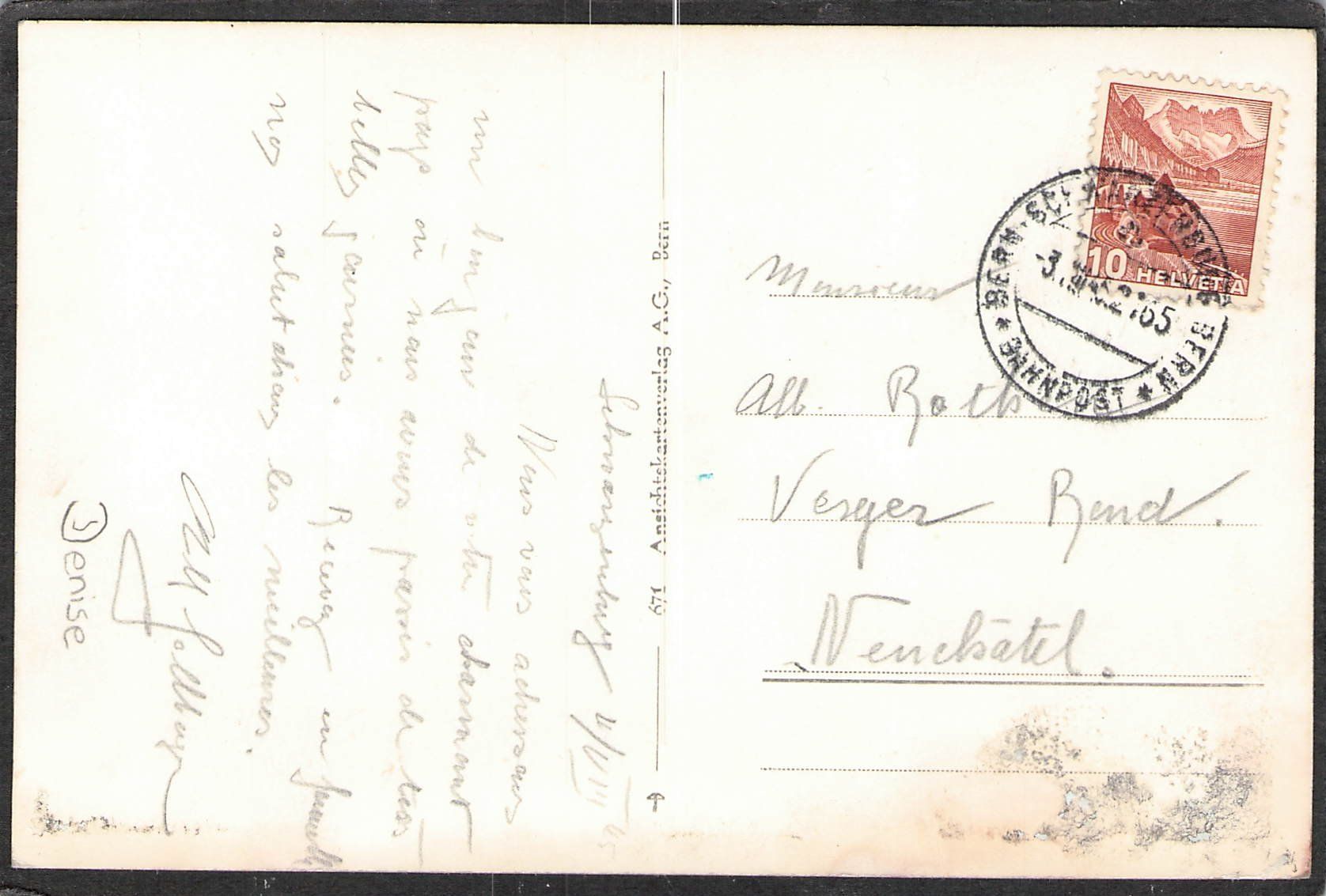 Cartoline postali: ^ Schwarzenburg BE , ca 1939,Echtfoto – Usato da Reichenburg venduto da Pipo-67 1