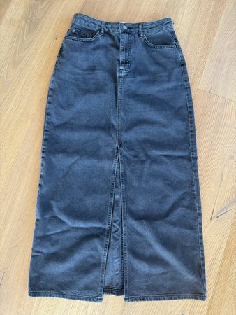 Neo Noir Jeansrock Jupe Maxilänge Gr.36 in schwarz