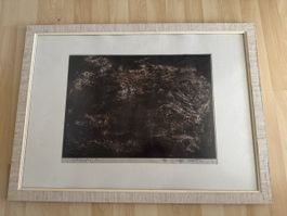 Abstrakte Collagraphie – signiert & datiert 1990 – Künstlerd