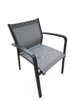 Gartenstuhl mit Armlehnen, Aluminium anthrazit/schwarz