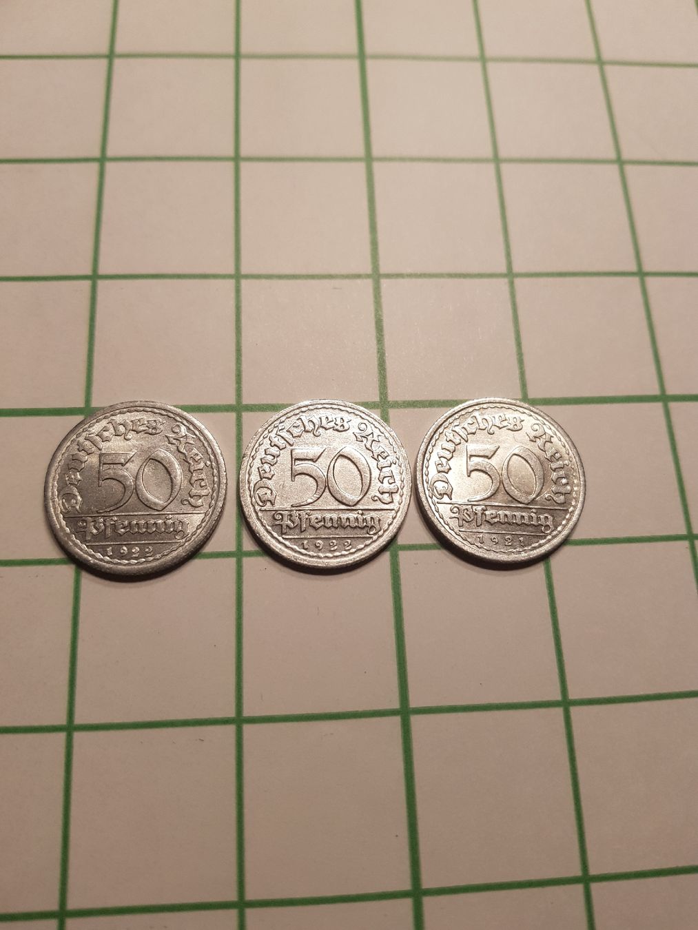 Tutti le monete: 3 x 50 Pfennig – Usato da Altnau venduto da samira41