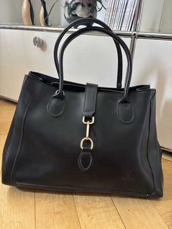 Elegante schwarze Ledertasche Santini Firenze 