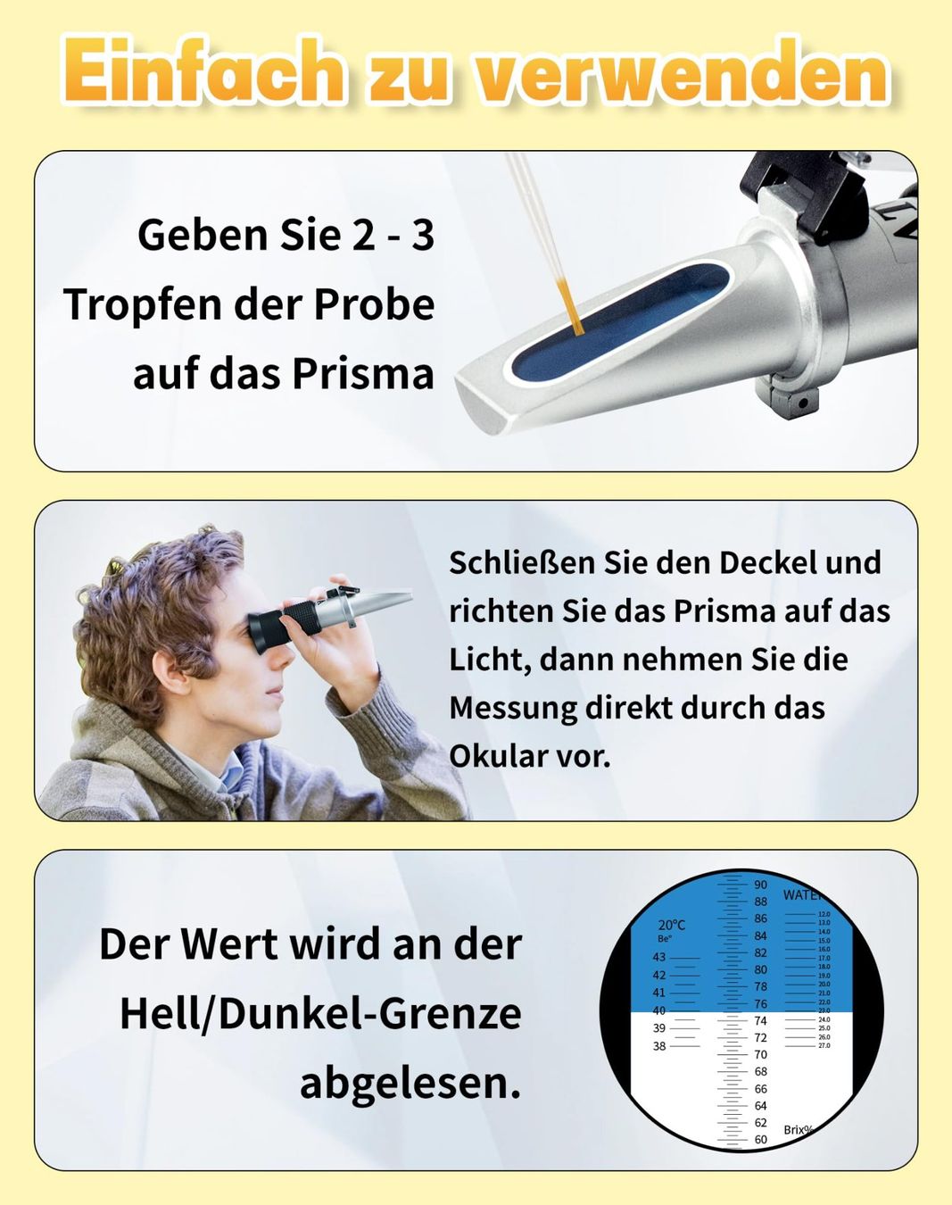 Misurare: Refraktometer Honig 3in1 Imker Refraktometer  refraktometer – Nuovo (secondo la descrizione) da Thun venduto da 365buy 4