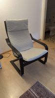 IKEA Poäng Chair Dark Wood grey fabtic excellent Condition 