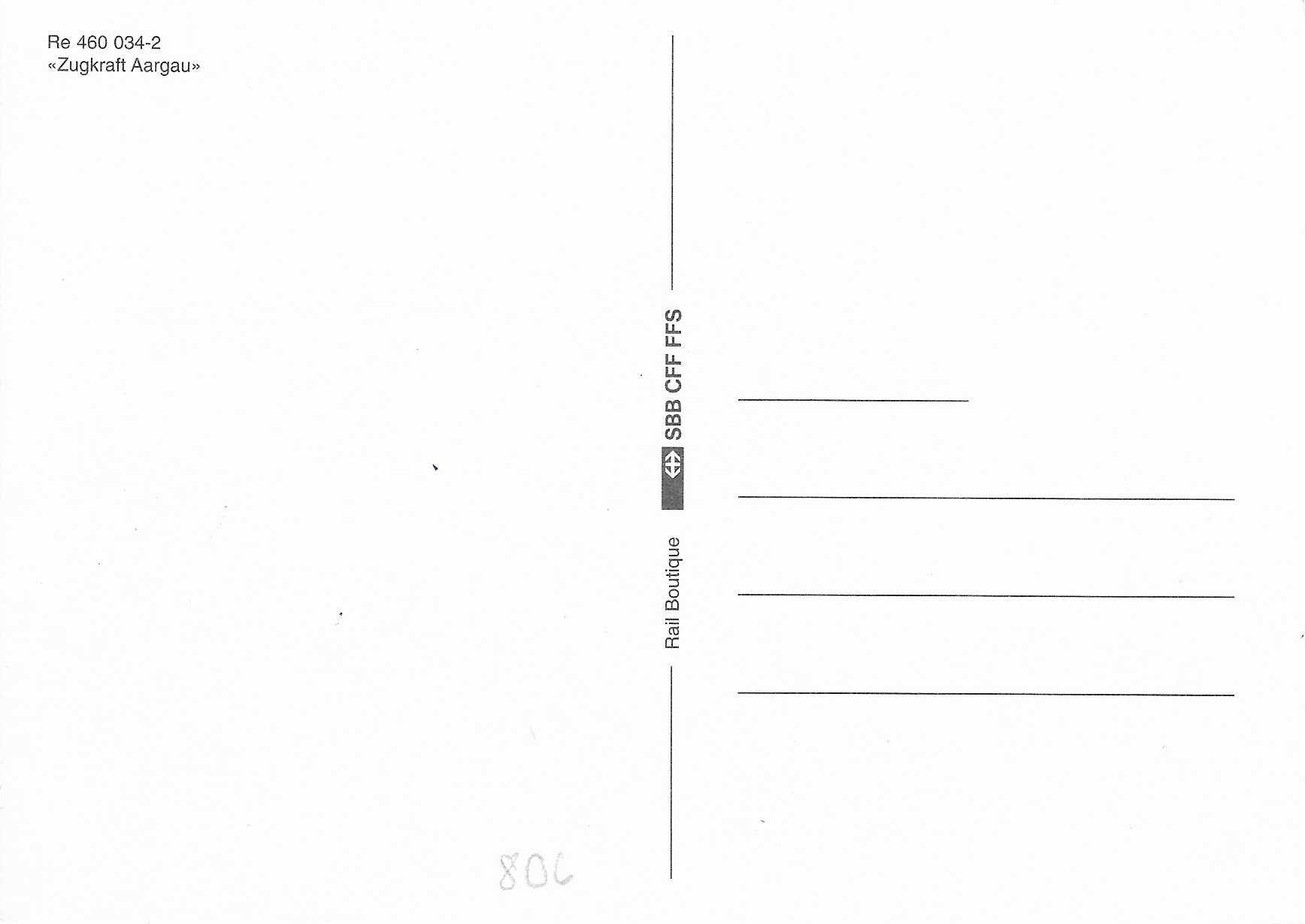 Cartoline postali: Re 460 034-2 "Zugkraft Aargau" – Nuovo (secondo la descrizione) da Rothrist venduto da Stranglehold 1