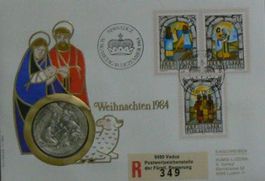 Numisbrief Weihnachten 1984 Silbermünze 900.0