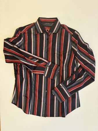 Eterna Excellent Bluse Gr. 38 gestreift schwarz rot grau Top