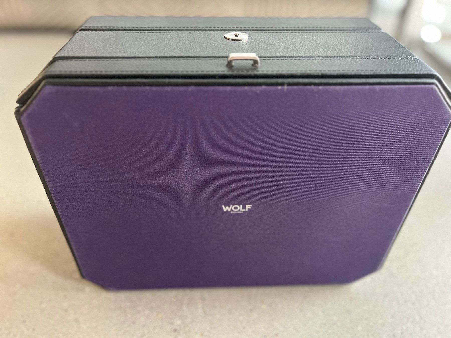 Orologi: Uhrenbox WOLF 1834 - Windsor mit Schublade Schwarz/Violett – Usato da Regensdorf venduto da Carbonox 4