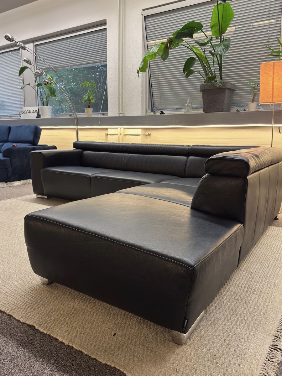 Sofas: Ultsch Polstermöbel Ecksofa, schwarzes Rindsleder – Gebraucht aus Fehraltorf von Sofalab.swiss 5