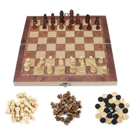 Giochi: Dame- und Schachspiel mit Brett 3 in 1 – Nuovo e nell'imballaggio originale da Châtelaine venduto da topshop.switzerland 3