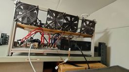 Mining Rig für 6xGPU (1x GPU dabei) + Mainboard + Netzteil
