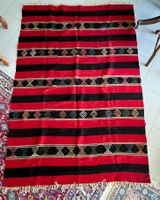 Vintage - grosser Kelim Rot/Schwarz, Handgeknüpft :157x240cm