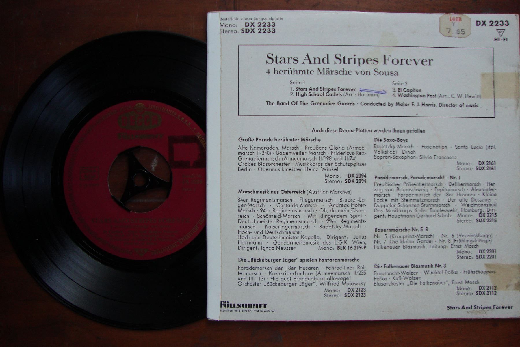 Dischi in vinile: STARS & STRIPES FOREVER - EL CAPITAN etc – Usato da Bern venduto da Uli_10_11 1