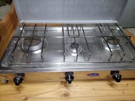 Gaskocher Parker 3-flammig Edelstahl Camping Kocher