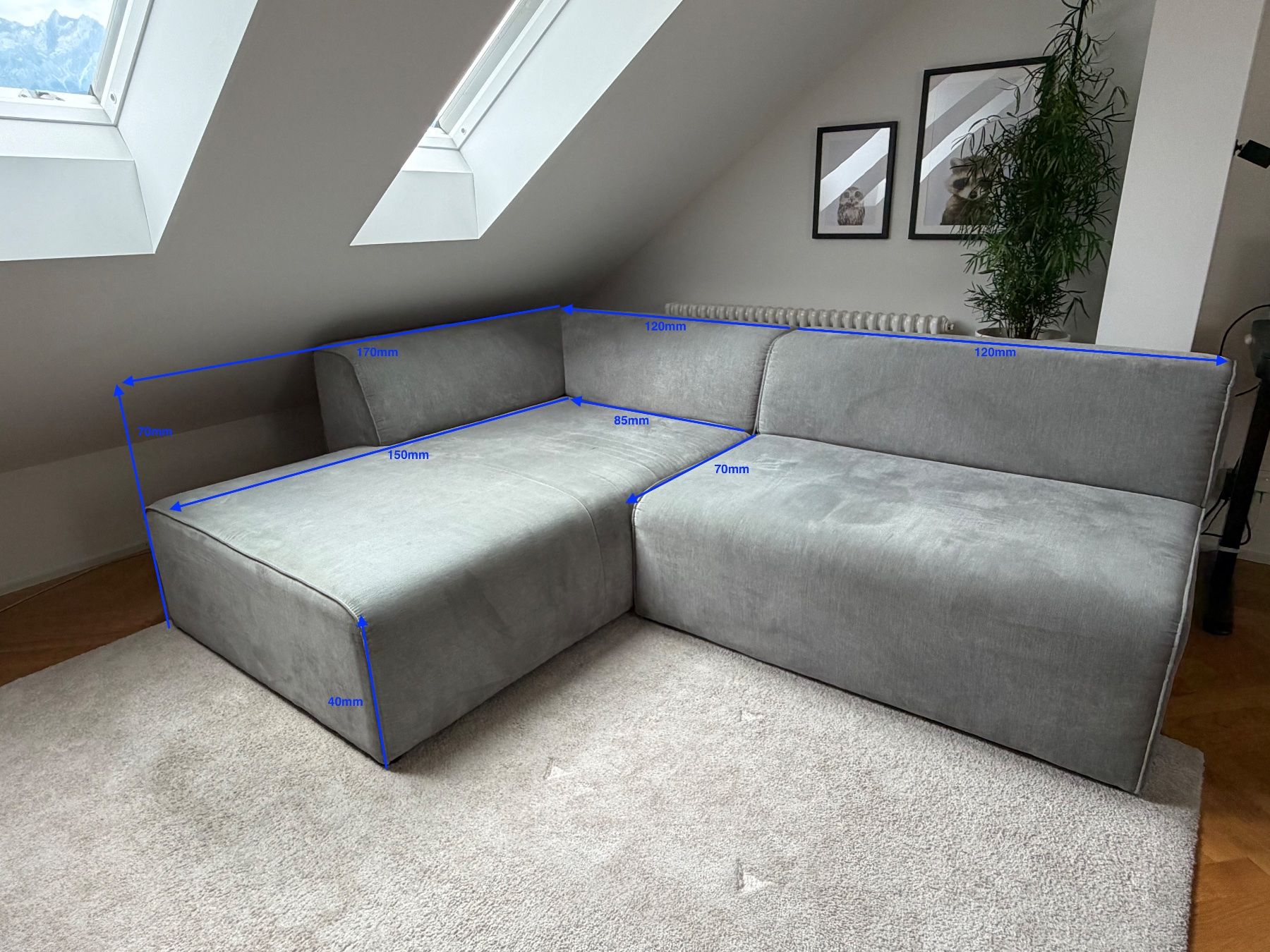 Sofas: Ecksofa (links), grau, guter Zustand – Gebraucht aus Luzern von maevuu 2