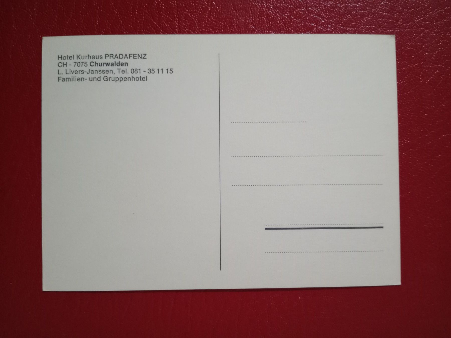 Cartes postales: Churwalden Graubünden Hotel Kurhaus Pradafenz – D'occasion à Küttigen par Melisch1000 1