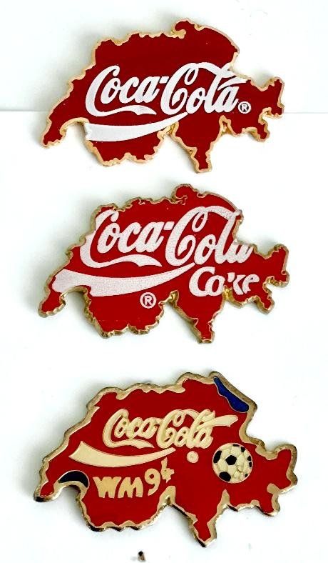 Coca-Cola Plaquettes & Badges: 3 Coca-Cola  Pin  Schweiz – D'occasion à Pfäffikon ZH par Colacity