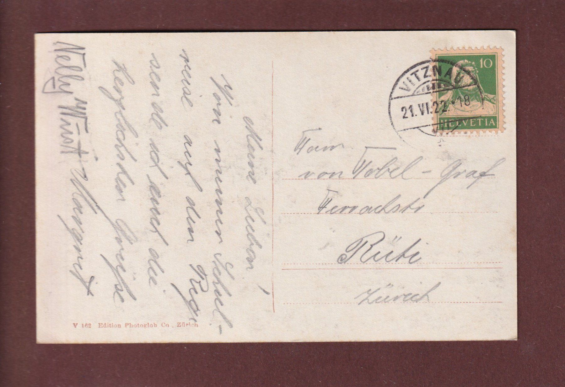 Cartoline postali: RIGI-KULM - Berner Alpen - 1922 – Usato da Pully venduto da nicecards 1