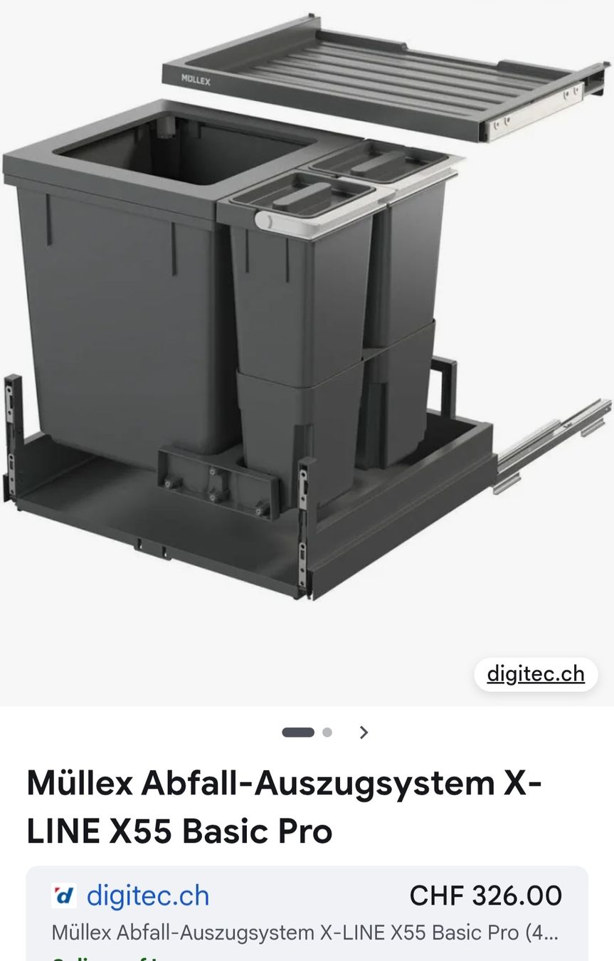 Müllex Cestini per rifiuti: Müllex Abfall-Auszugsystem X-LINE X55 Basic Pro,9 Monate alt – Usato da Rickenbach Sulz venduto da VickyJolina 1