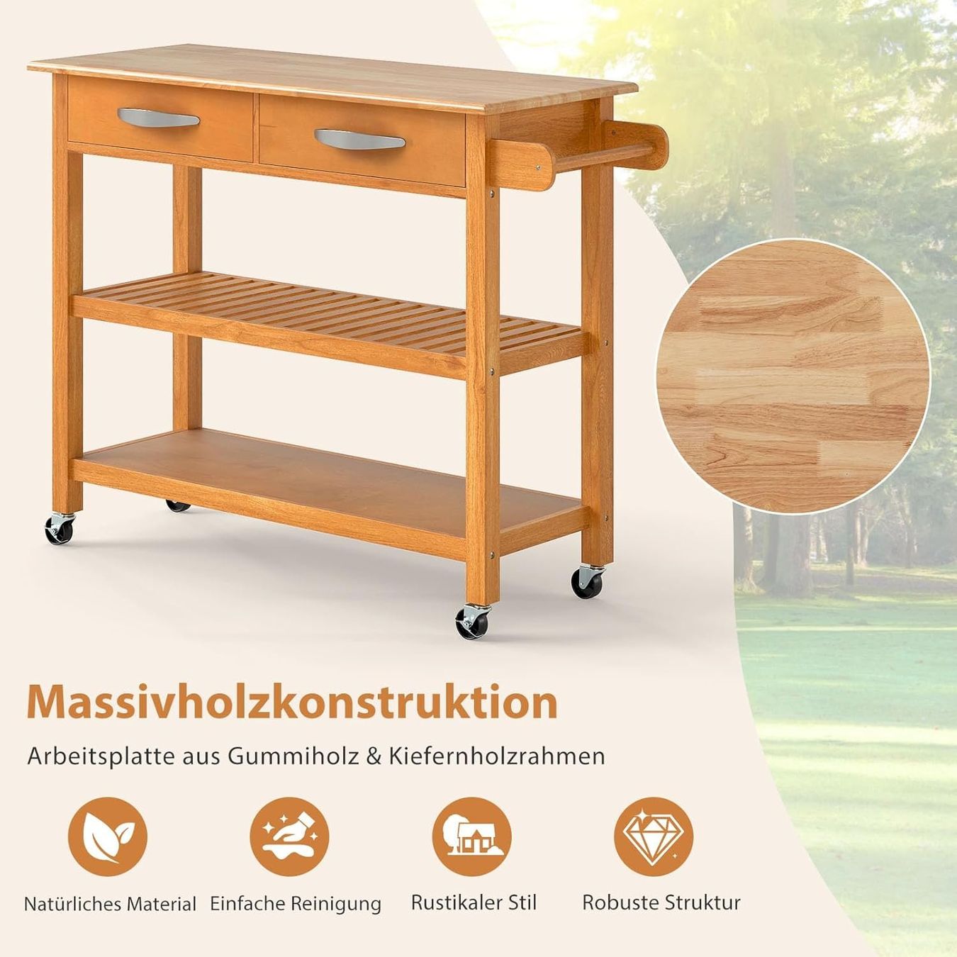 Altro per Gastronomia & Hotel: Küchenwagen mit Arbeitsplatte Naturholz – Nuovo e nell'imballaggio originale da Bottighofen venduto da zaap 2