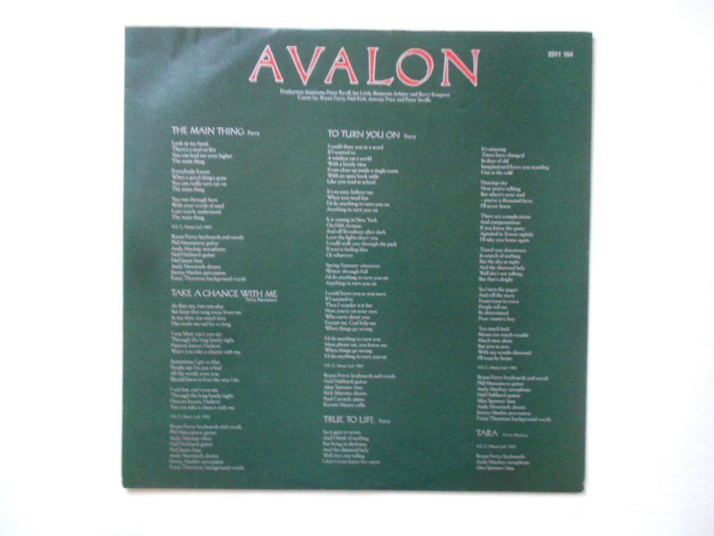 Vinyles: ROXY MUSIC  -  AVALON – D'occasion à Bex par Giorgiob 2