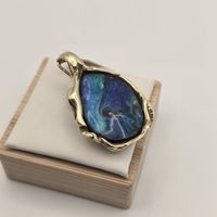 Gold Anhänger 14 kt Boulder Opal 33.5 x 23mm  Gold 585