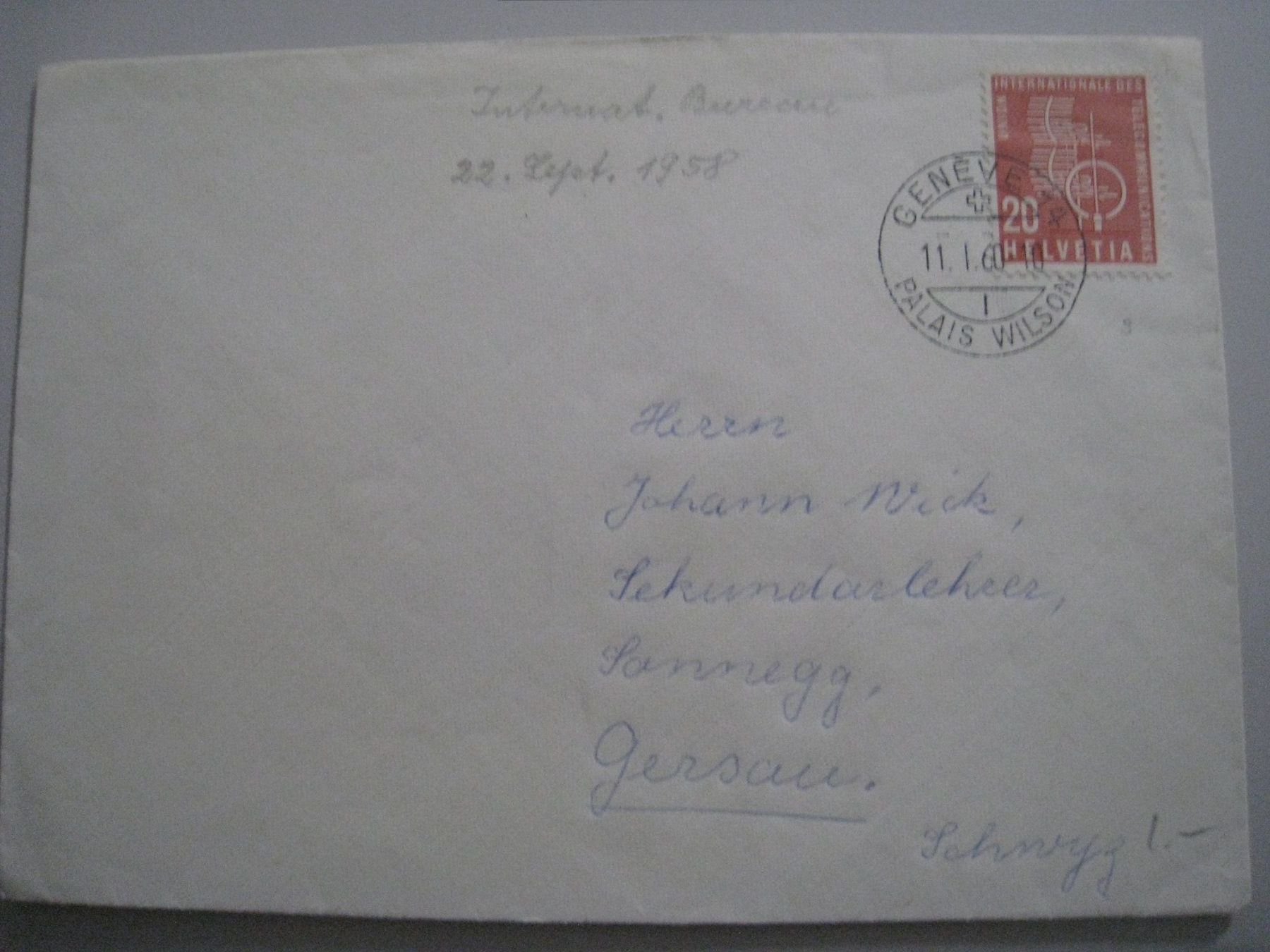 Tutti i francobolli: Genf- Gersau  1960 – Usato da Aarwangen venduto da Pinsel7890