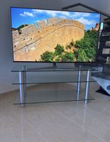 TV-Möbel Sideboard Glas Metall drei Ebenen