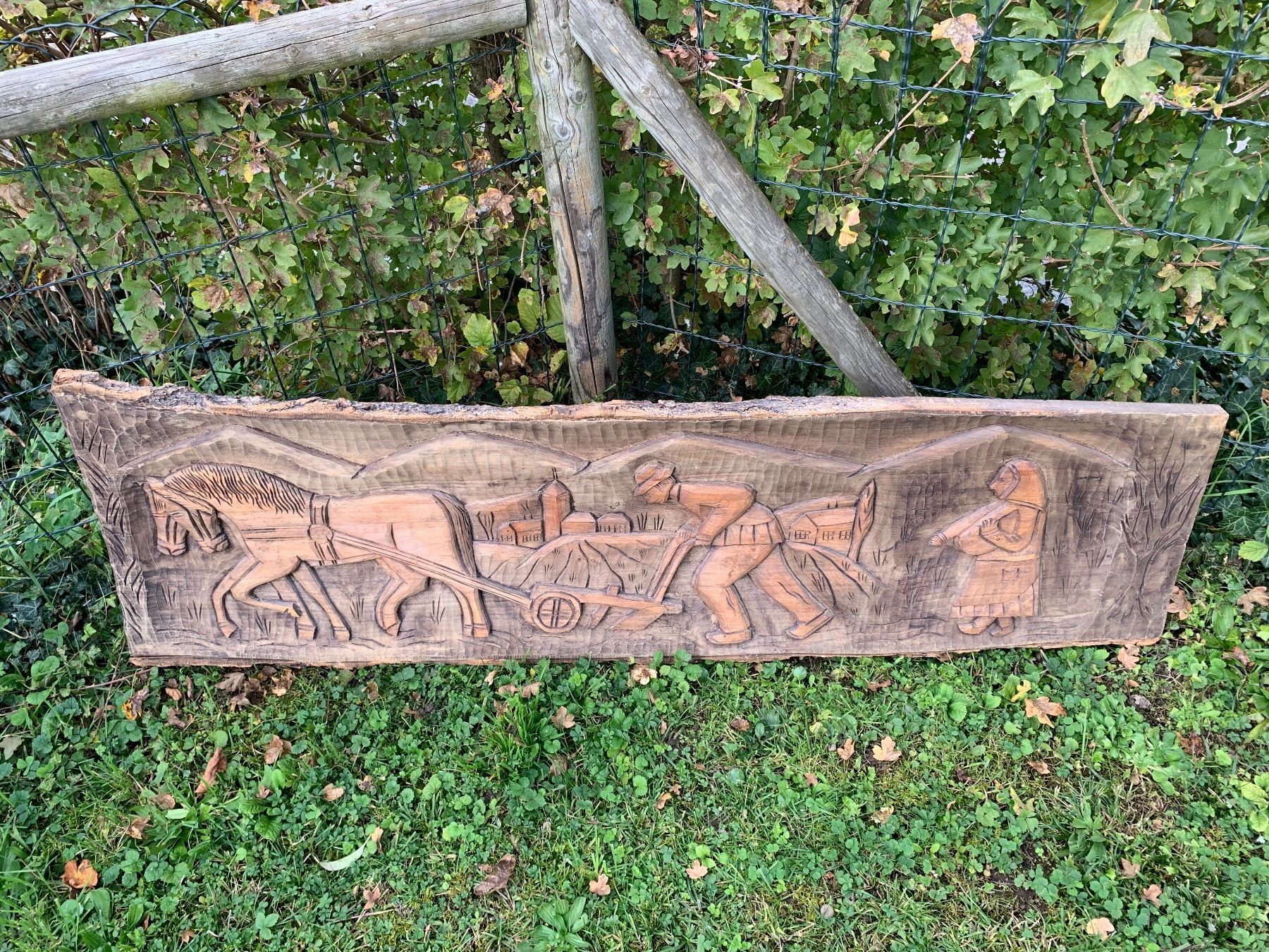 Carrozze: schönes grosses Relief Holzbild – Usato da Feldbach venduto da Olive1 6