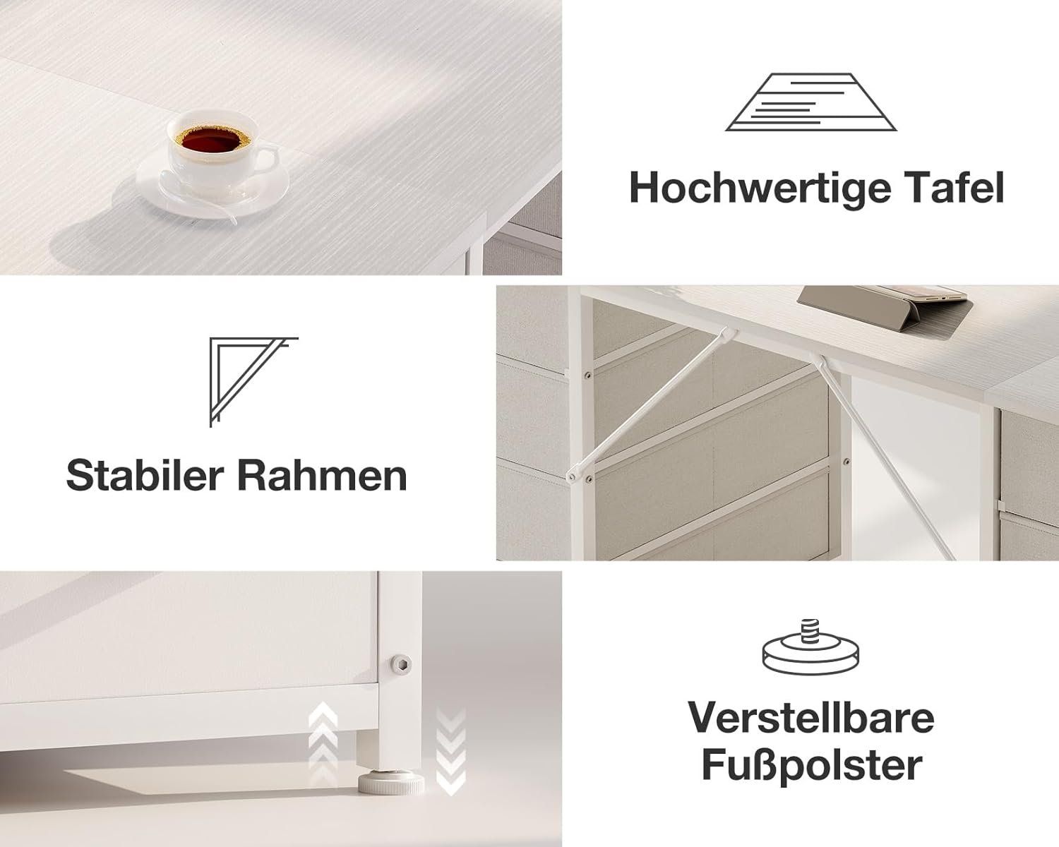 Schreibtische: Schreibtisch mit 8 Schubladen Computertisch Weiss 120cm – Neu und originalverpackt aus Schaffhausen von tra_6j5m 4