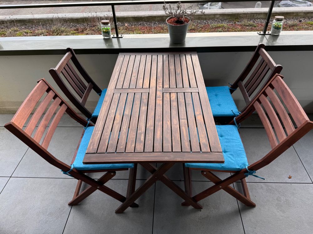 IKEA Gartentisch mit 4 Stühlen, klappbar Kaufen auf Ricardo