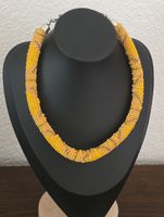 Vintage  Kette Perlen  Gelb