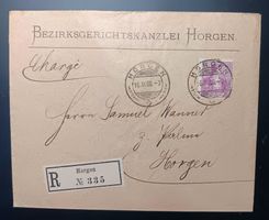 Ortsbrief Eingeschrieben von der Bezirkskanzlei Horgen 1908