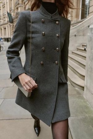 ZARA Doppelreihiger Wollmantel Gr. XS