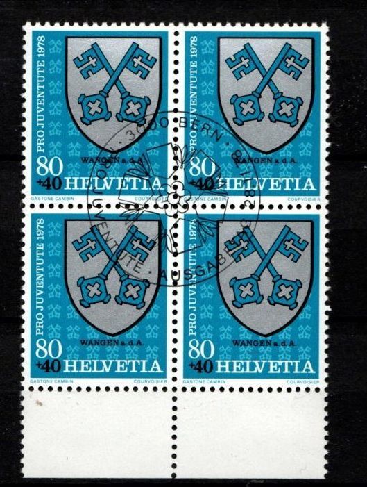 Alle Briefmarken: 1978 - PJ / Gemeindewappen - Wangen an der Aare – Gebraucht aus Schaffhausen von poststamp