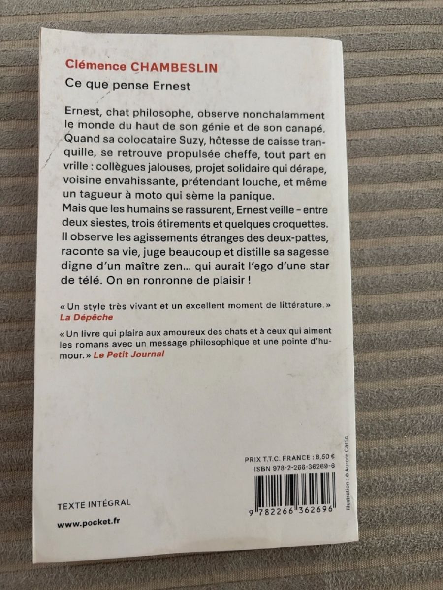 Libri: Livre "Ce que pense Ernest" Clémence Chambeslin  – Usato da Martigny venduto da O96 1
