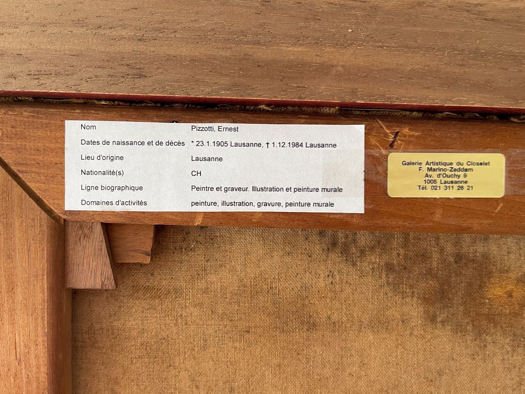 Gemälde: Pizzotti Ernest (1905-1984) – Gebraucht aus Grosshöchstetten von Perle1951 4