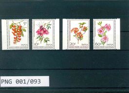 PAPUA NEUGUINEA 4 BRIEFMARKEN BLUMEN