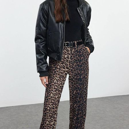 Leoparden Print Stoff Hose Tredydol
