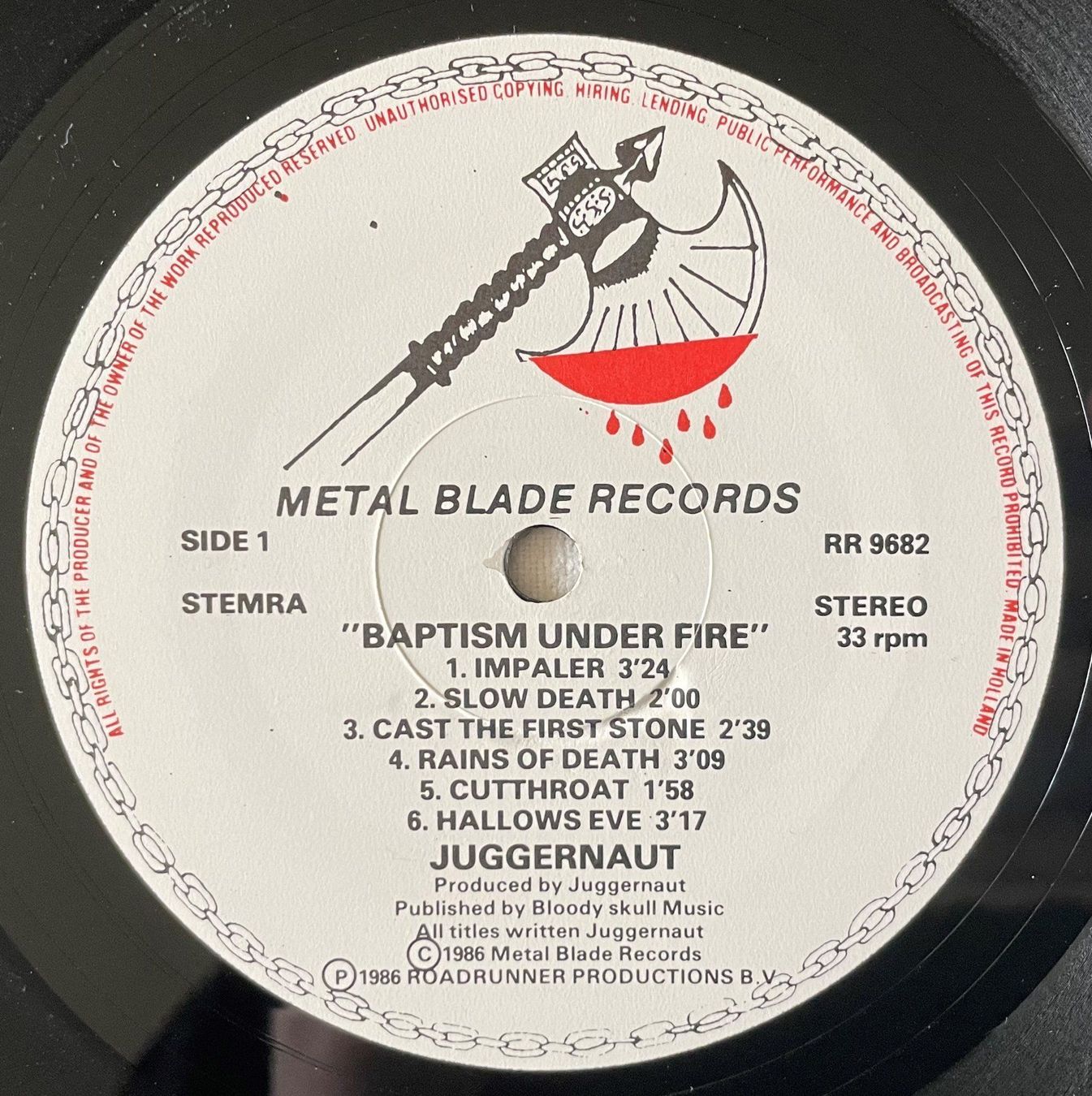 Dischi in vinile: Juggernaut – Baptism Under Fire - LP - 1986 - First Press – Usato da Uster venduto da Zardodel 4
