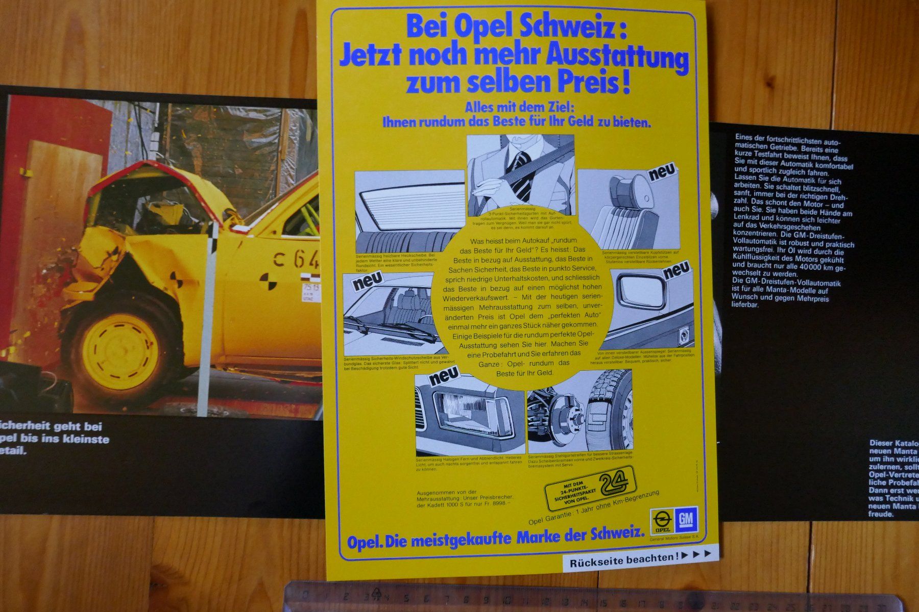 Opel Documenti: OPEL  Manta  Originalprospekt 1975 – Usato da Madiswil venduto da ML911 8