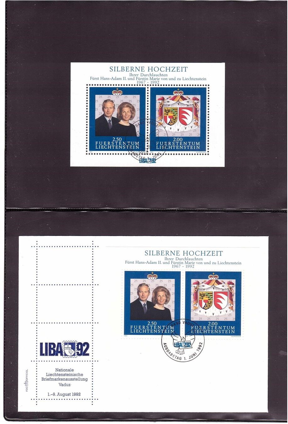 Tous les timbres: 1992 Silberhochzeit - FDC + Block aus ABO – Neuf (Voir description) à Rheinau par loxis