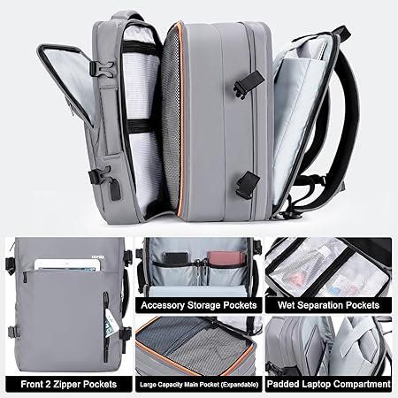 Zaini: Reiserucksack | Handgepäck  | Laptop Rucksack - hellgrau NEU – Nuovo e nell'imballaggio originale da Oensingen venduto da CSCollectors 3